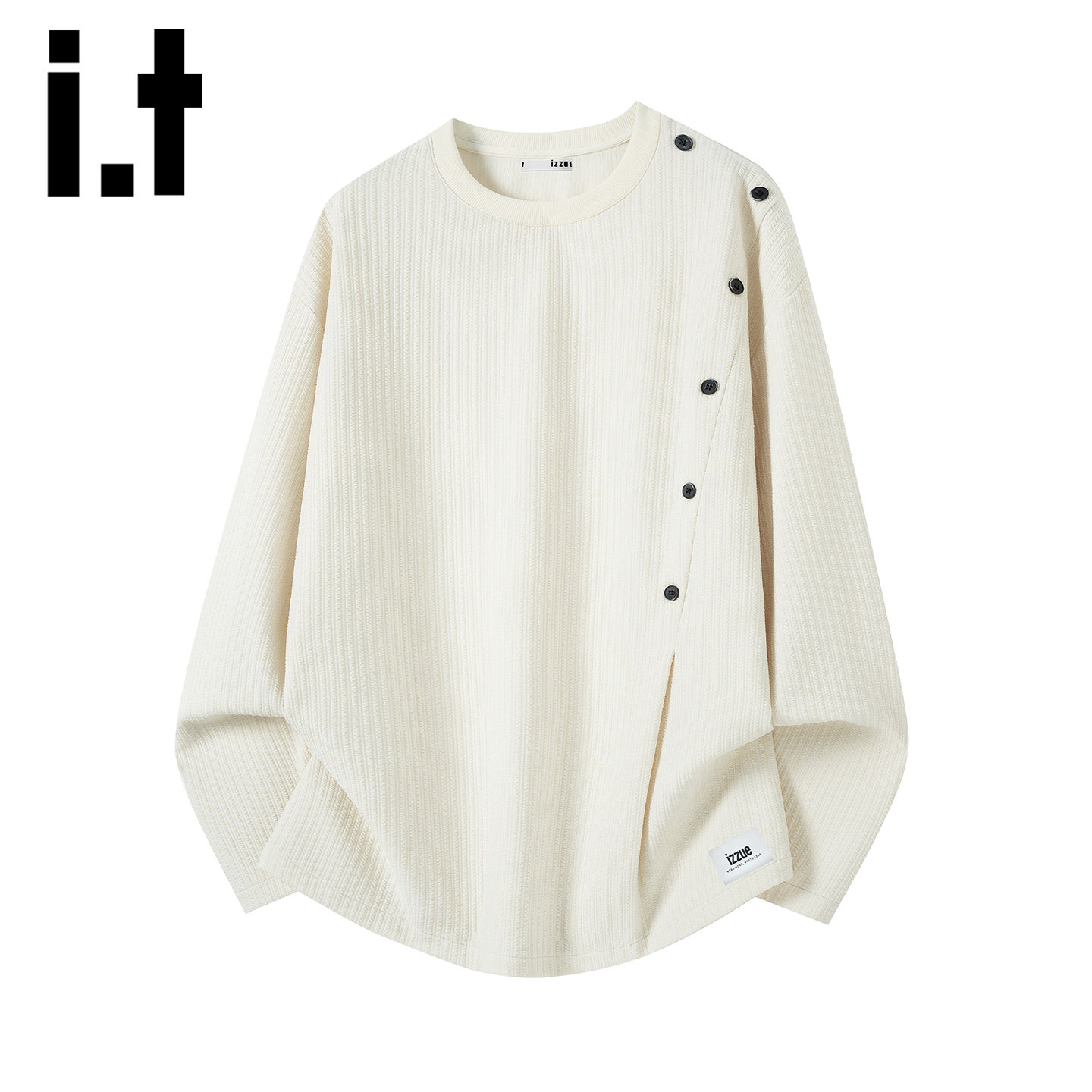 itizzue美式简约长袖针织衫男
