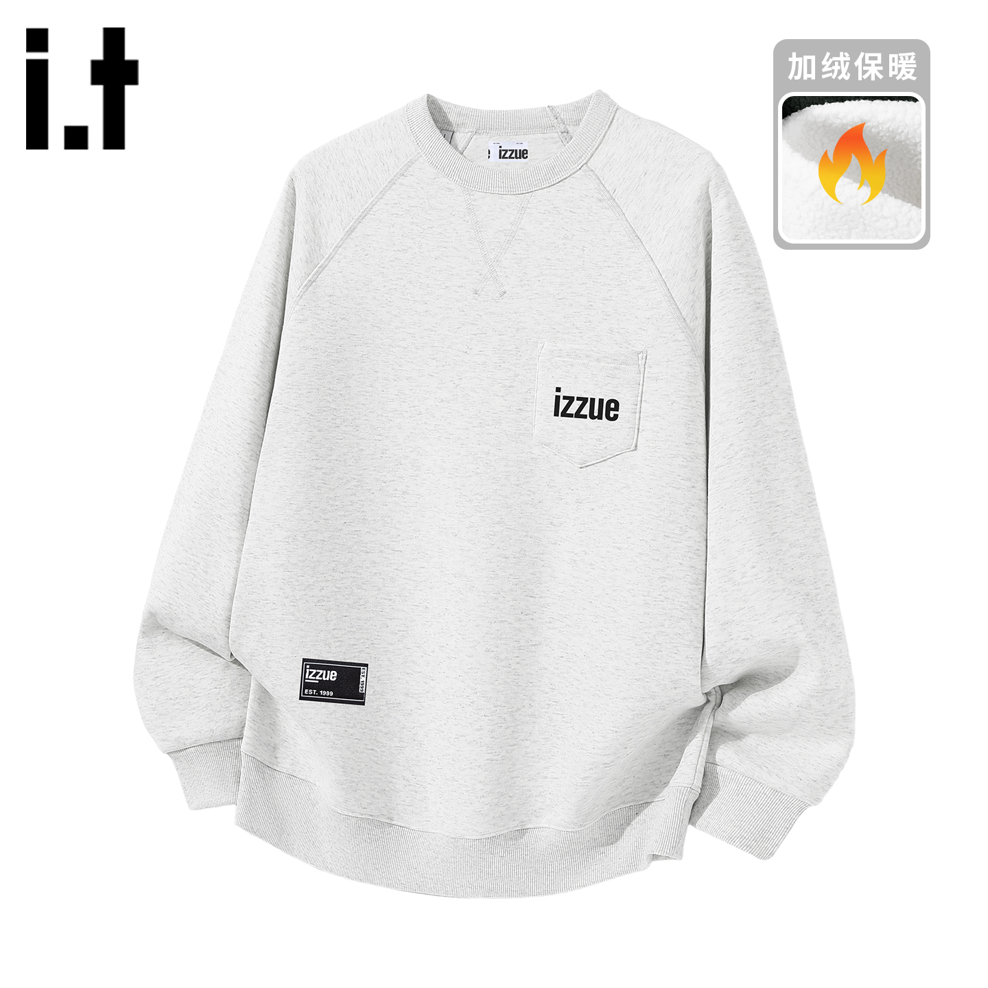 itizzue原创潮牌插肩圆领卫衣男