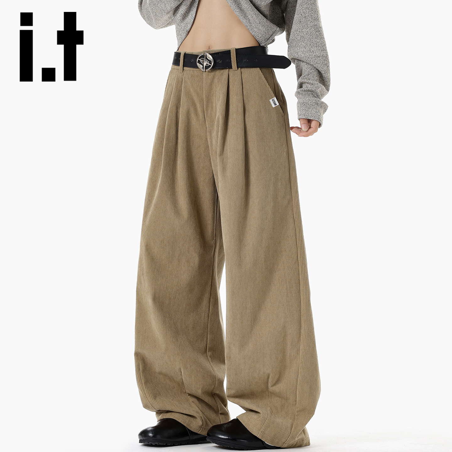 itizzue重磅灯芯绒休闲裤男秋冬