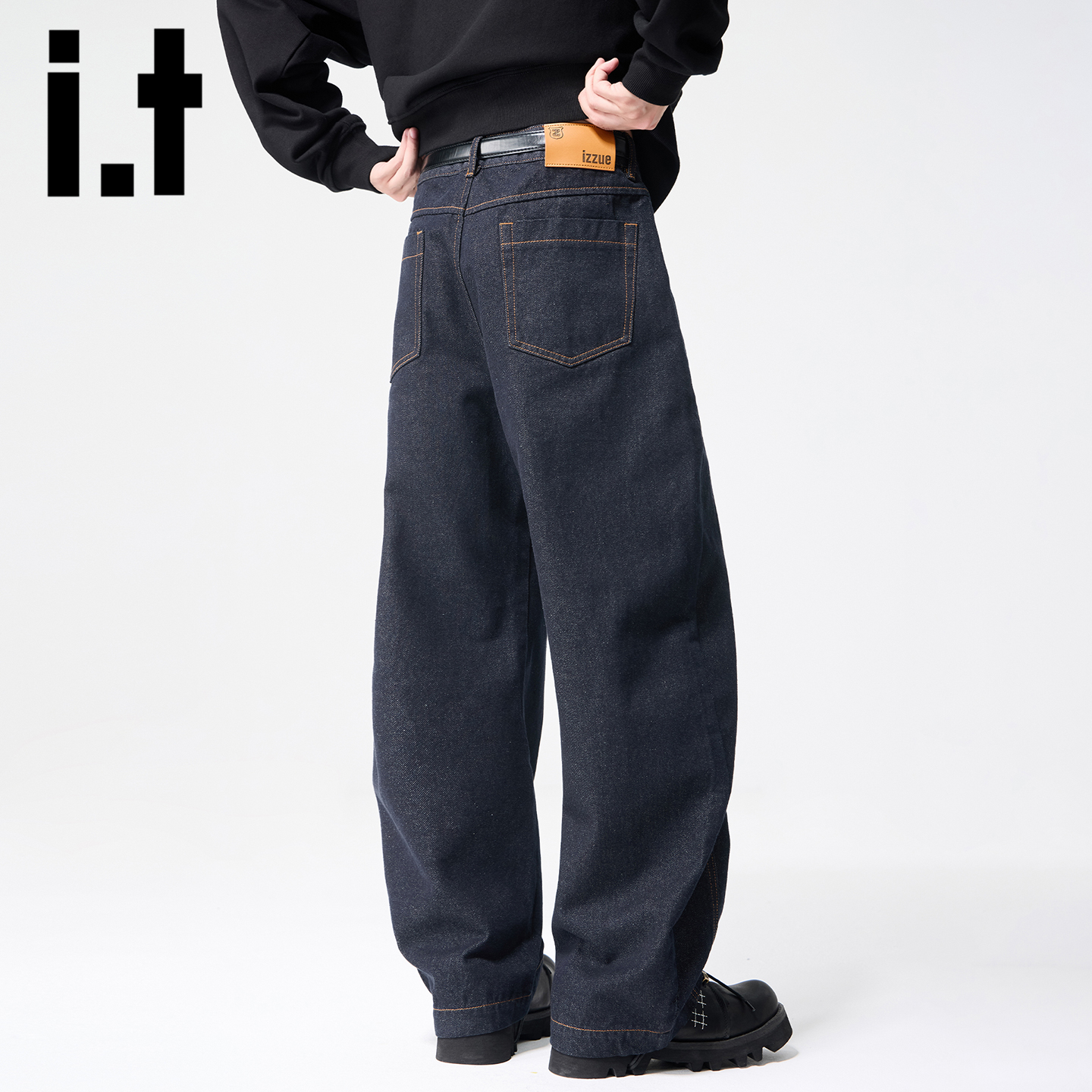 itizzue美式复古牛仔裤男