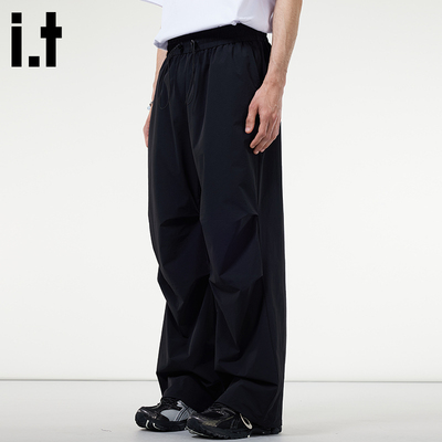 it izzue机能伞兵裤男装2025夏凉感防晒弹力休闲裤宽松百搭长裤1P
