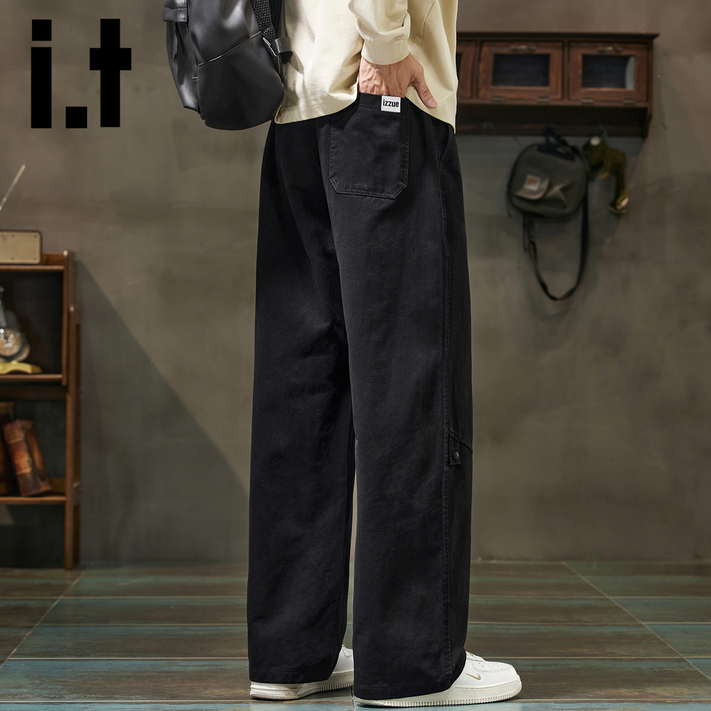 itizzue潮牌纯棉抗皱休闲裤