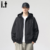 潮牌外套3P 春秋开衫 izzue原创新款 三防可拆卸连帽夹克男士