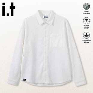 it izzue长袖衬衫男女款春季学院风polo上衣外套2026新款衬衣潮4P