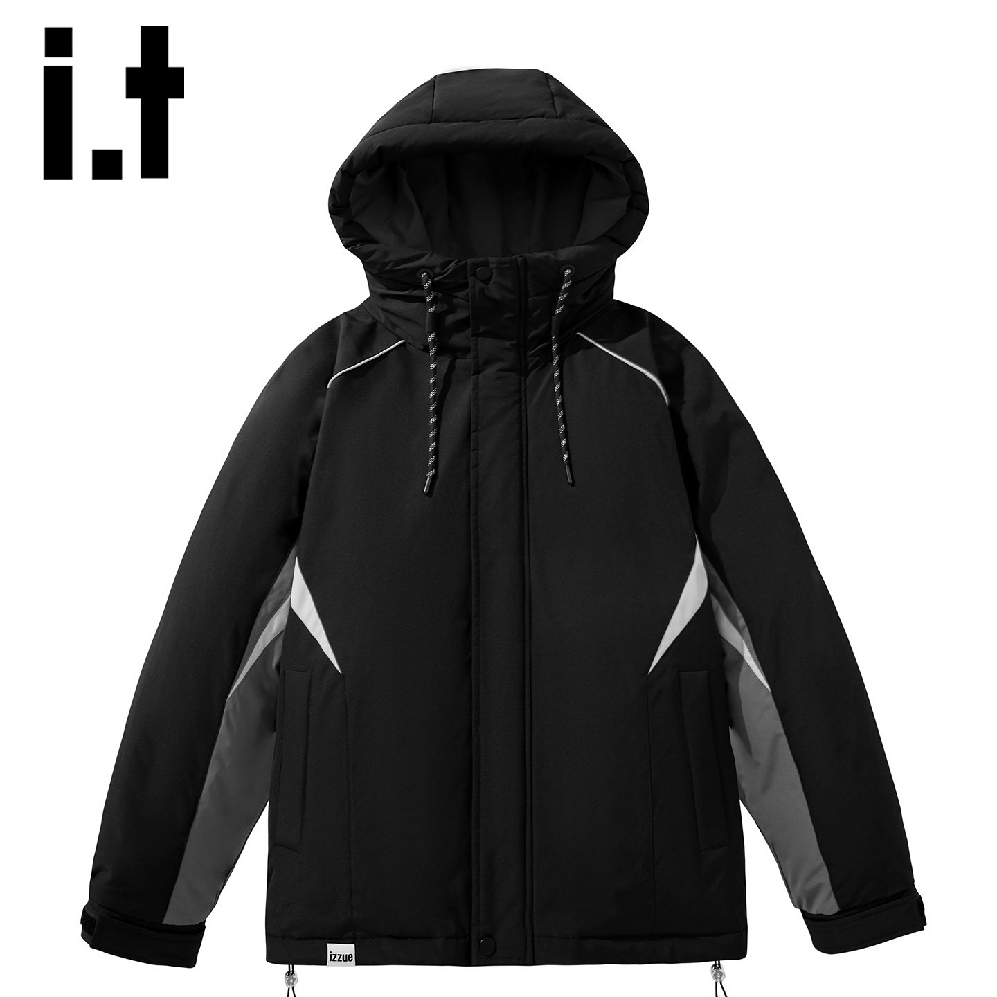 itizzue户外运动风连帽羽绒服男