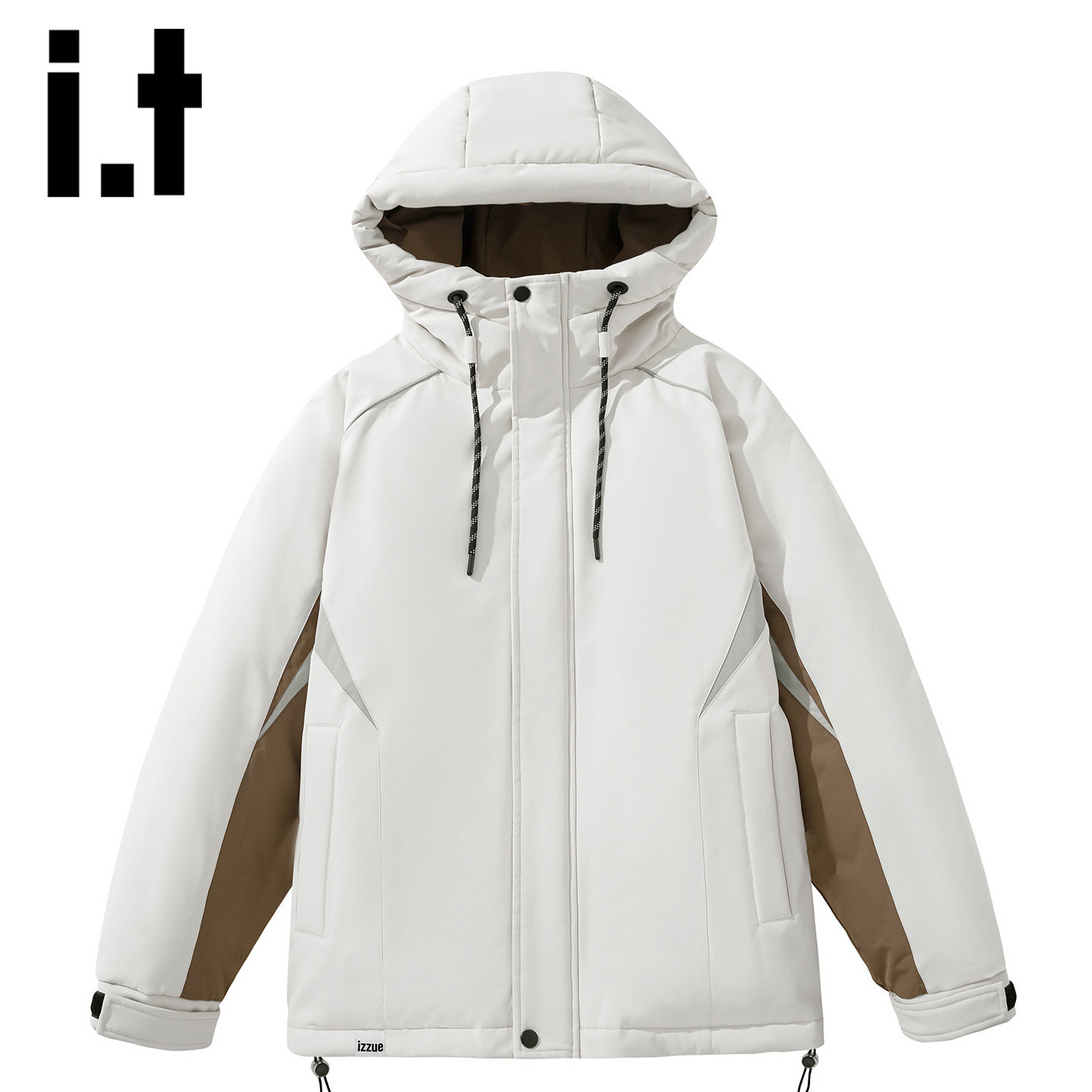itizzue户外运动风连帽羽绒服男
