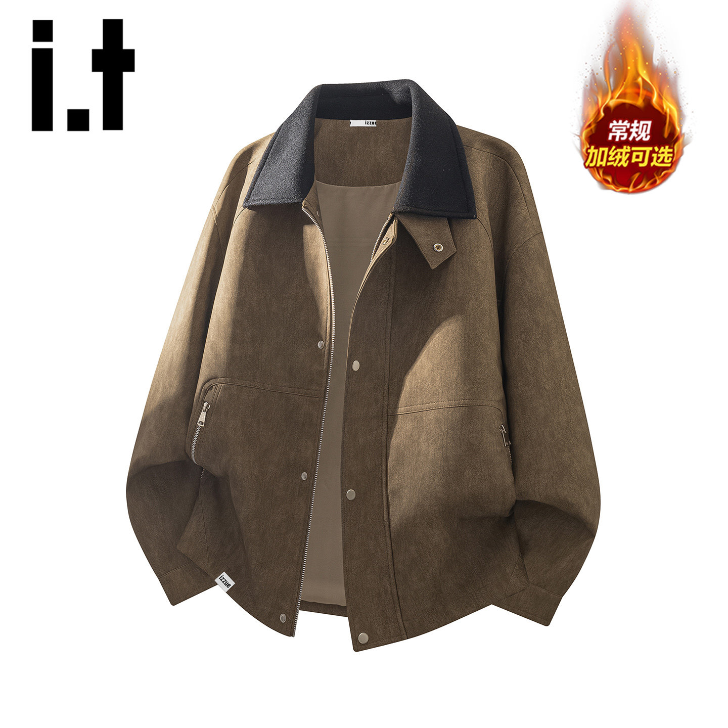 itizzue复古皮衣外套男士秋冬季