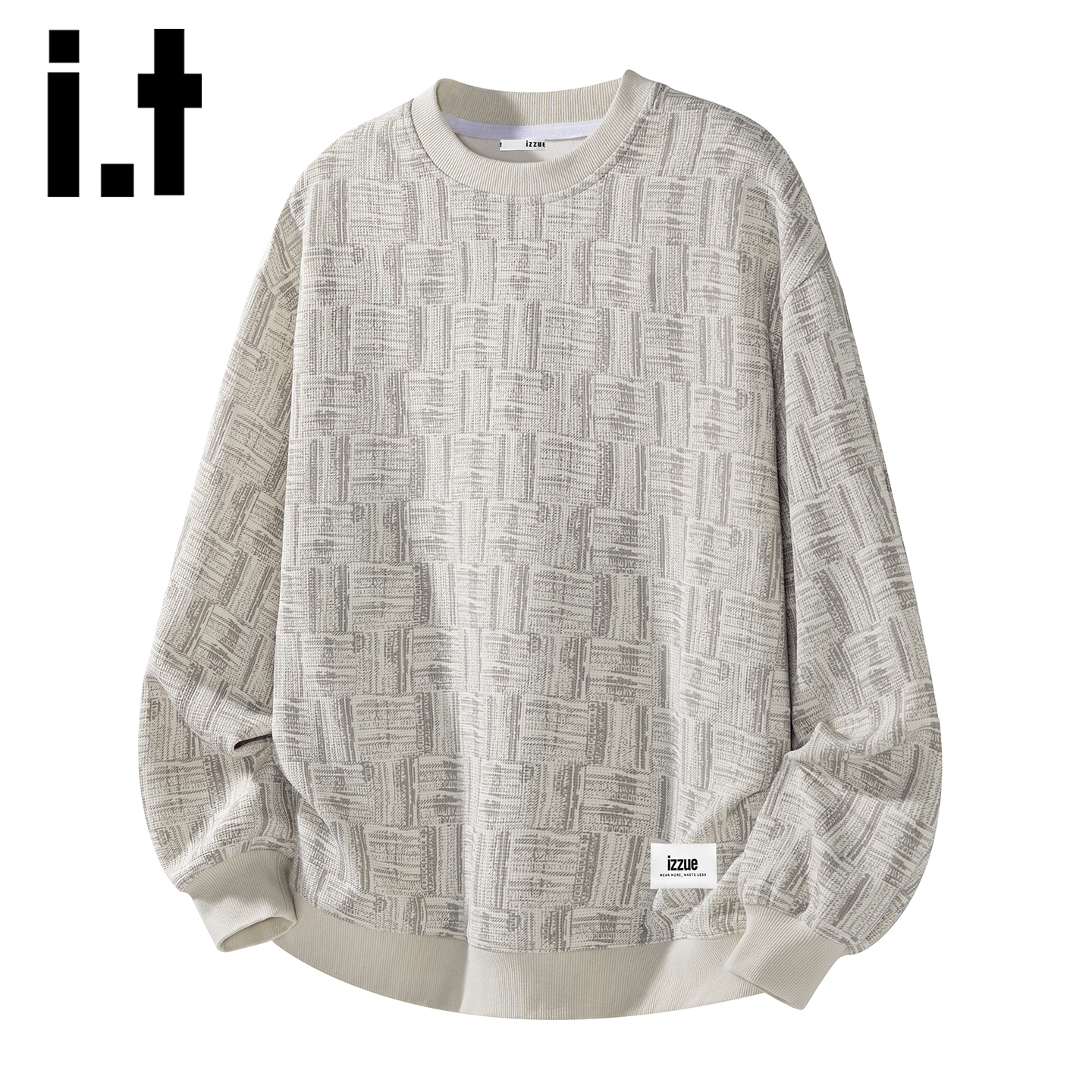 itizzue美式格纹卫衣男士秋季