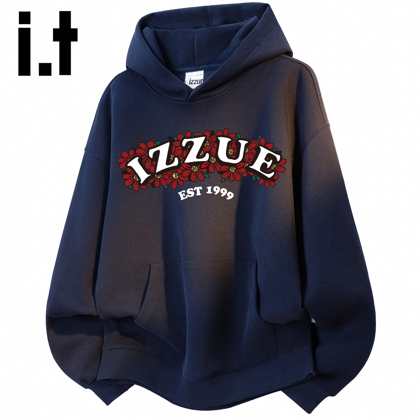 itizzue简约印花连帽卫衣