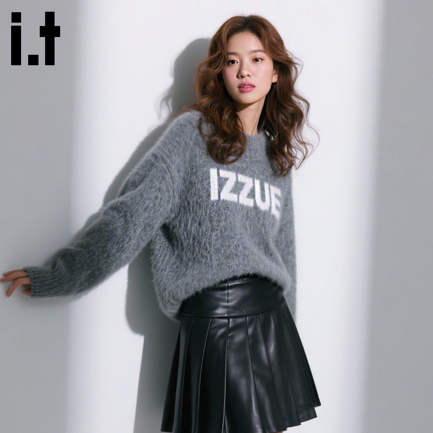 it izzue毛衣女秋冬季外穿软糯套头上衣圆领针织衫男女2025新款4P