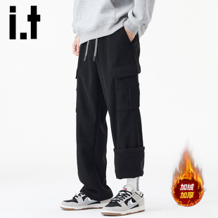 izzue日系灯芯绒工装 复古青少年宽松运动阔腿裤 裤 美式 子Y 男士