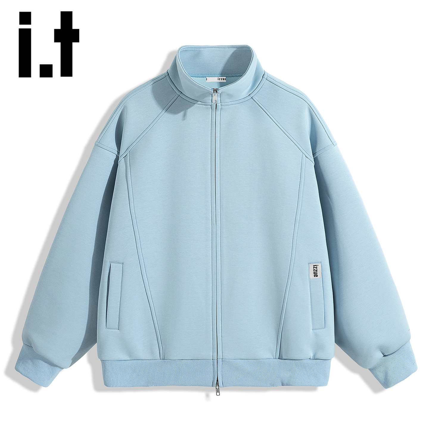 itizzue秋季新款立领卫衣开衫男
