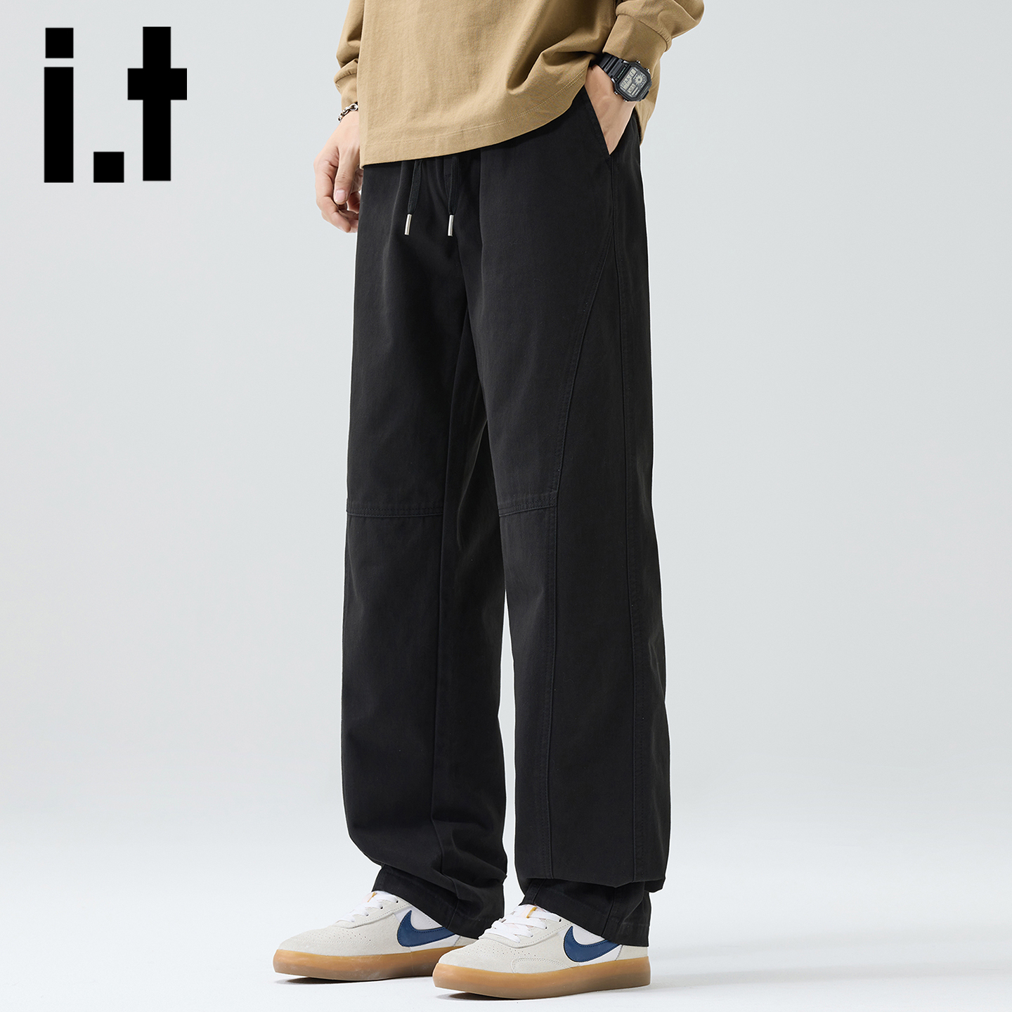 itizzue纯棉工装裤男士秋冬加绒