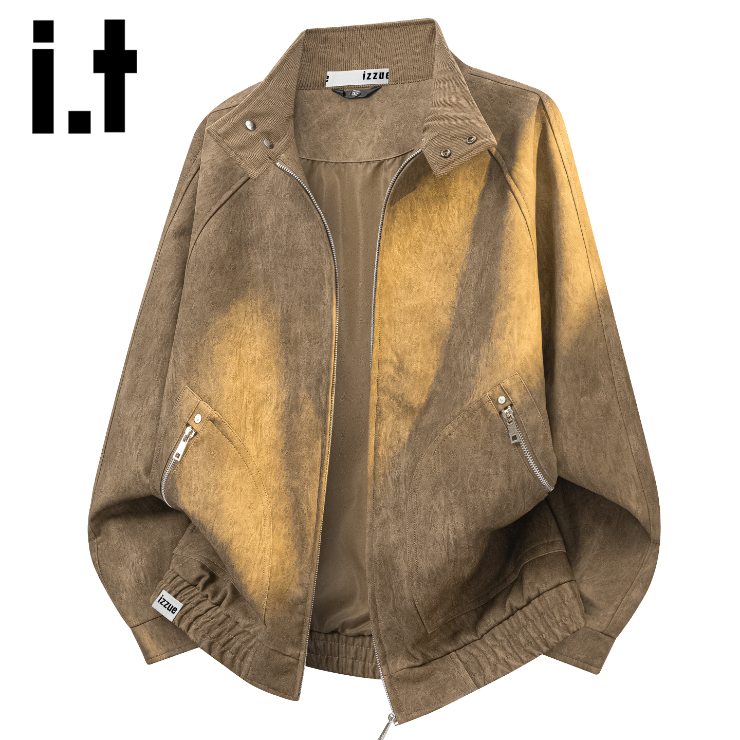 itizzue美式复古机车服立领夹克