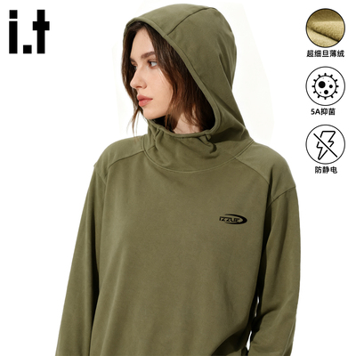 it休闲百搭连帽长袖T恤女