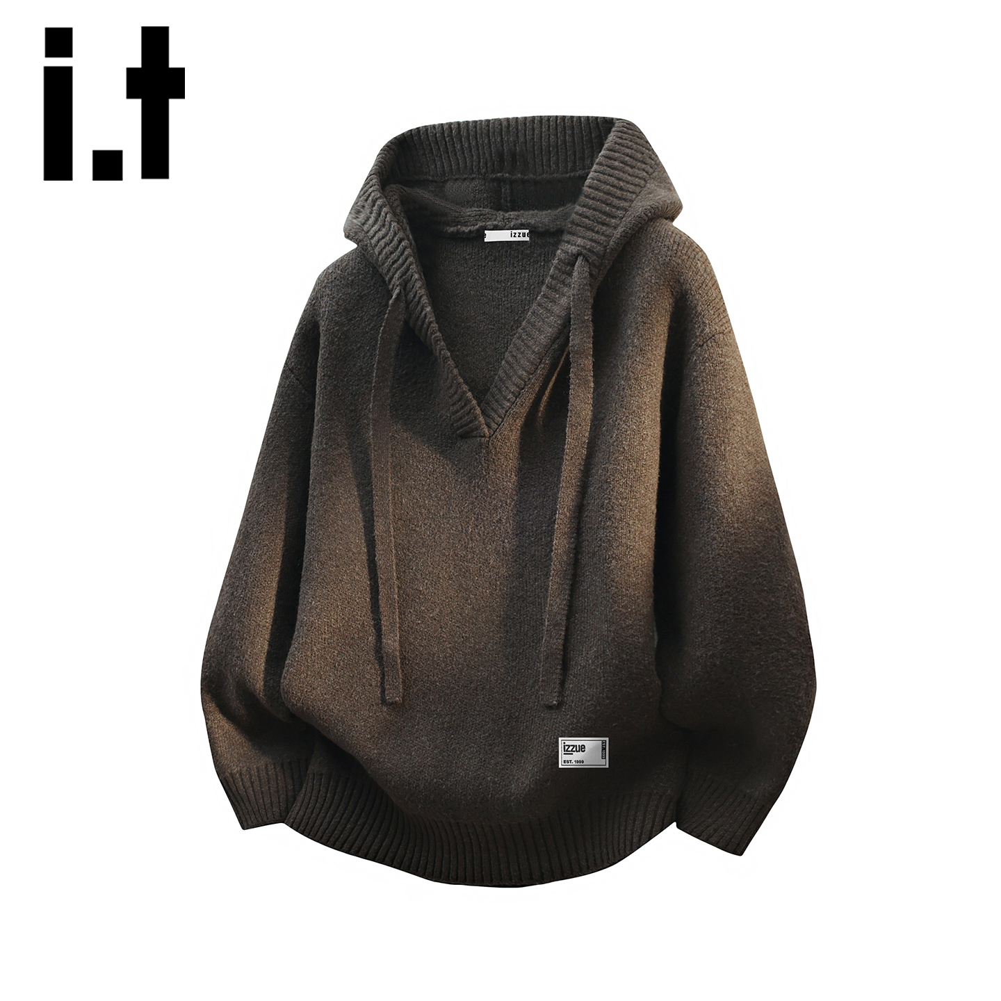 itizzue秋冬季连帽针织衫毛衣