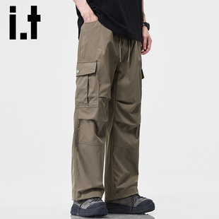 裤 男士 2025秋季 户外休闲直筒阔腿长裤 潮牌工装 新款 izzue美式