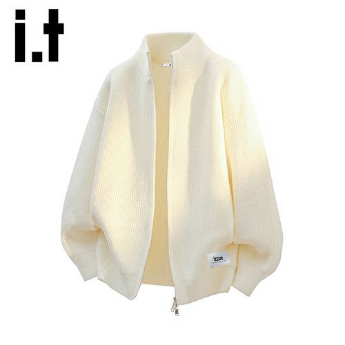 itizzue秋季老钱风开衫毛衣男