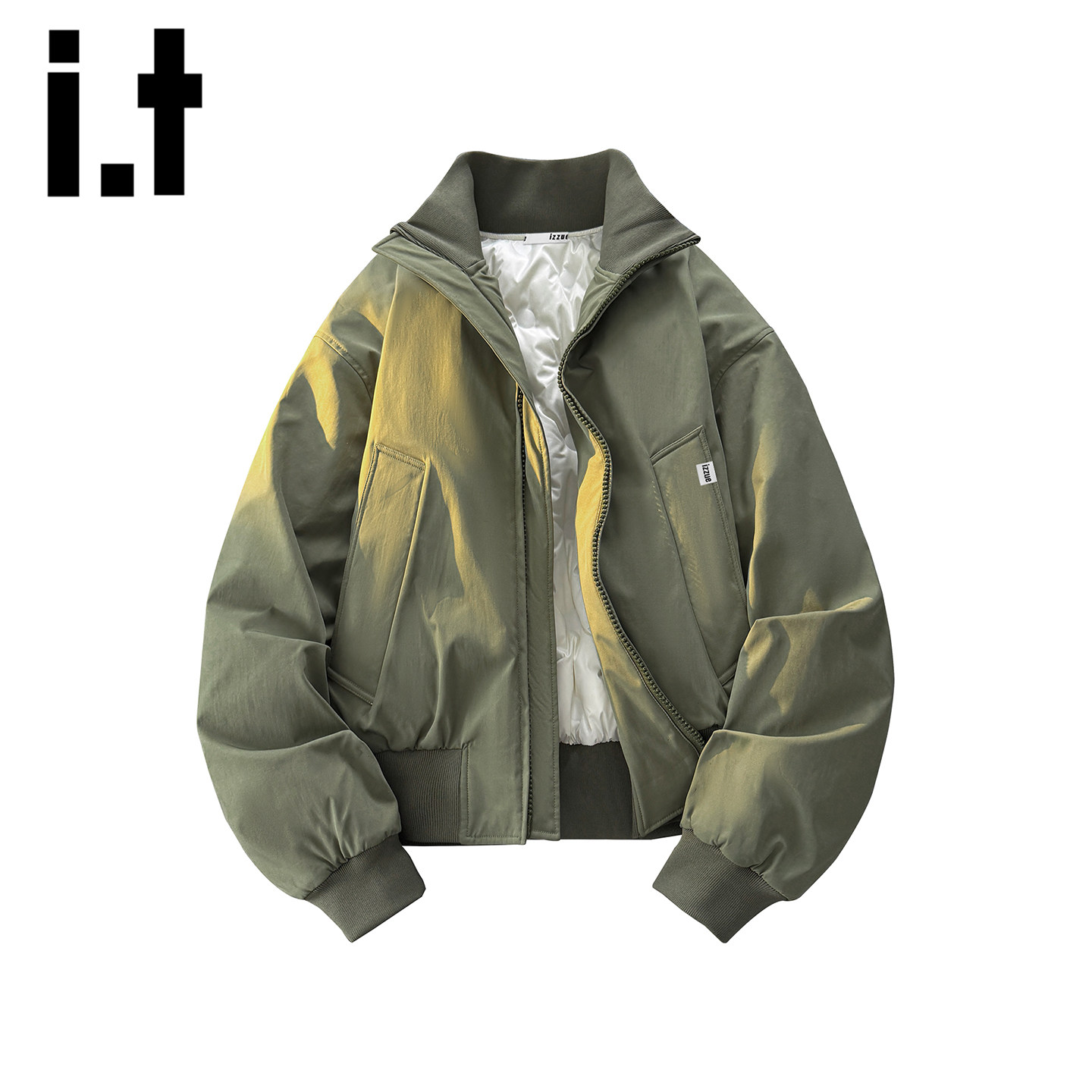 izzue简约立领保暖羽绒服男秋冬