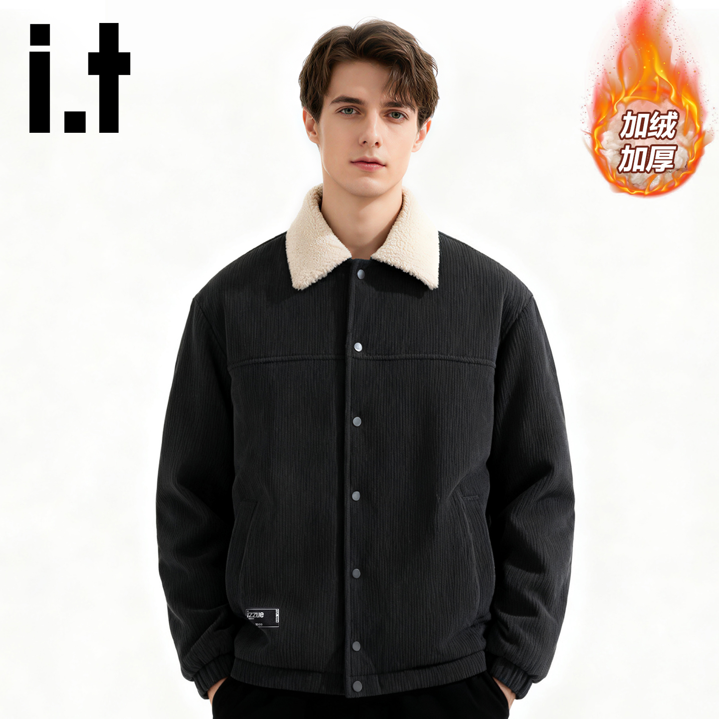 it外套男加绒新款宽松休闲上衣