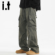 izzue 休闲宽松直筒裤 美式 裤 新款 机能多口袋工装 男2026春季 子Y