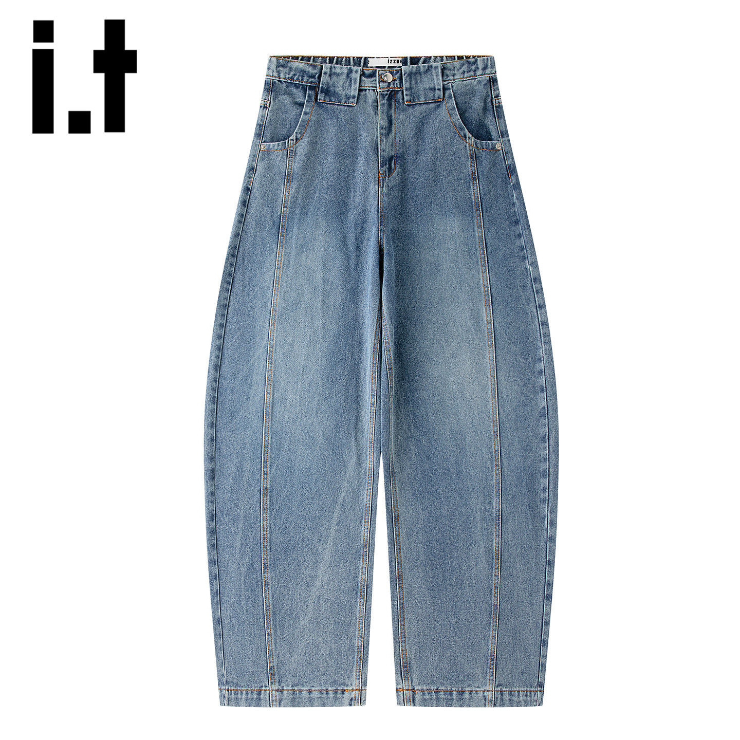 it izzue潮牌美式解构拼接弯刀牛仔裤男复古宽松潮流百搭阔腿裤Y,男装,牛仔裤,淘宝优惠券,粉丝福利购,淘宝优惠卷