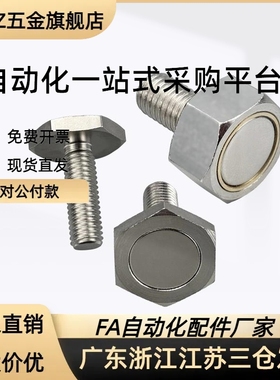 螺钉磁铁BML02-M3 4 5 6 8螺丝外六角螺纹螺栓型强磁吸铁石怡合D
