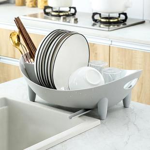 碗盘收纳架洗菜洗碗沥水篮厨房水槽台面整理沥干架塑料餐具置物架