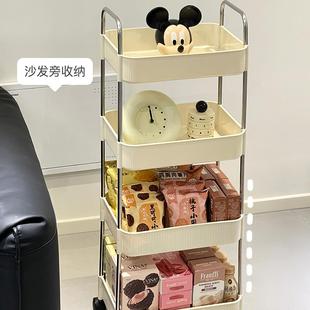 零食小推车家用卧室客厅落地可移动多层置物架书架厨房带轮收纳架