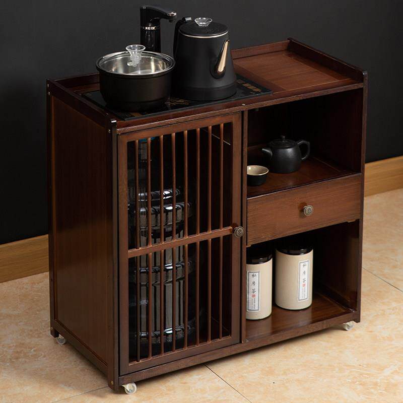 新中式烧水一体边几客厅沙发边柜移动柜子茶几茶水柜功夫茶台边柜