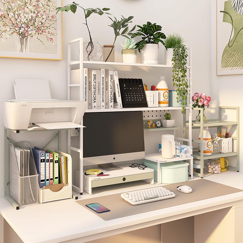 凤阳桌面工作站收纳架书桌书架书桌宿舍电脑手工饰品收纳架M1