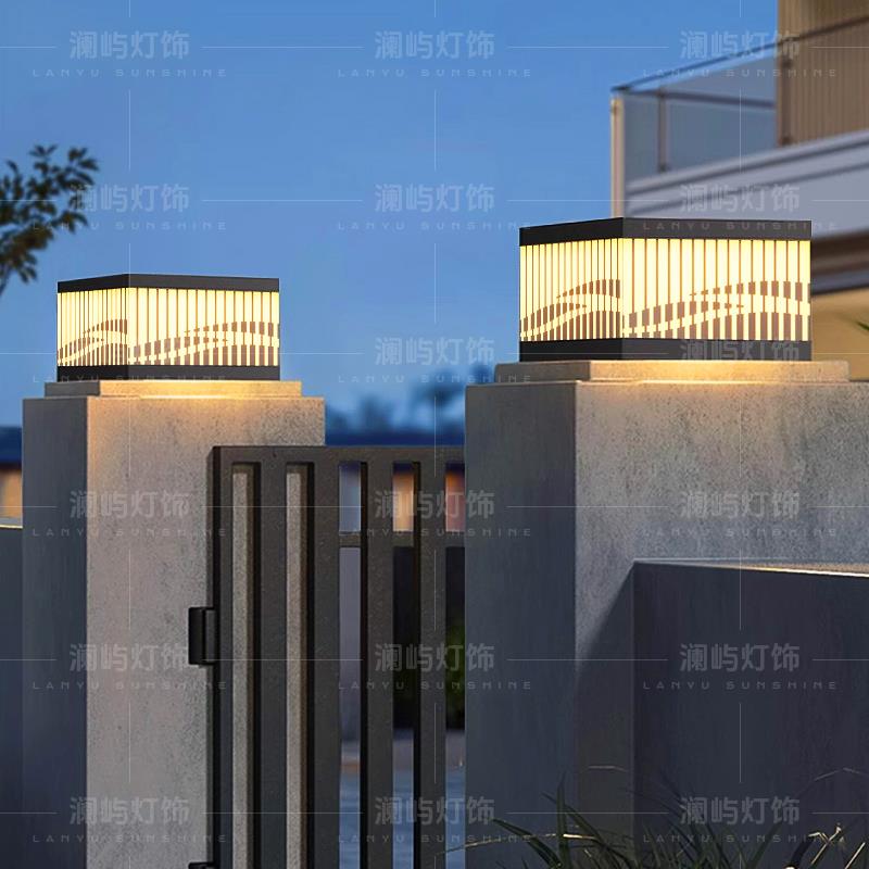 柱头灯太阳能户外庭院围墙门柱别墅院子大门口大门两侧柱子接电款