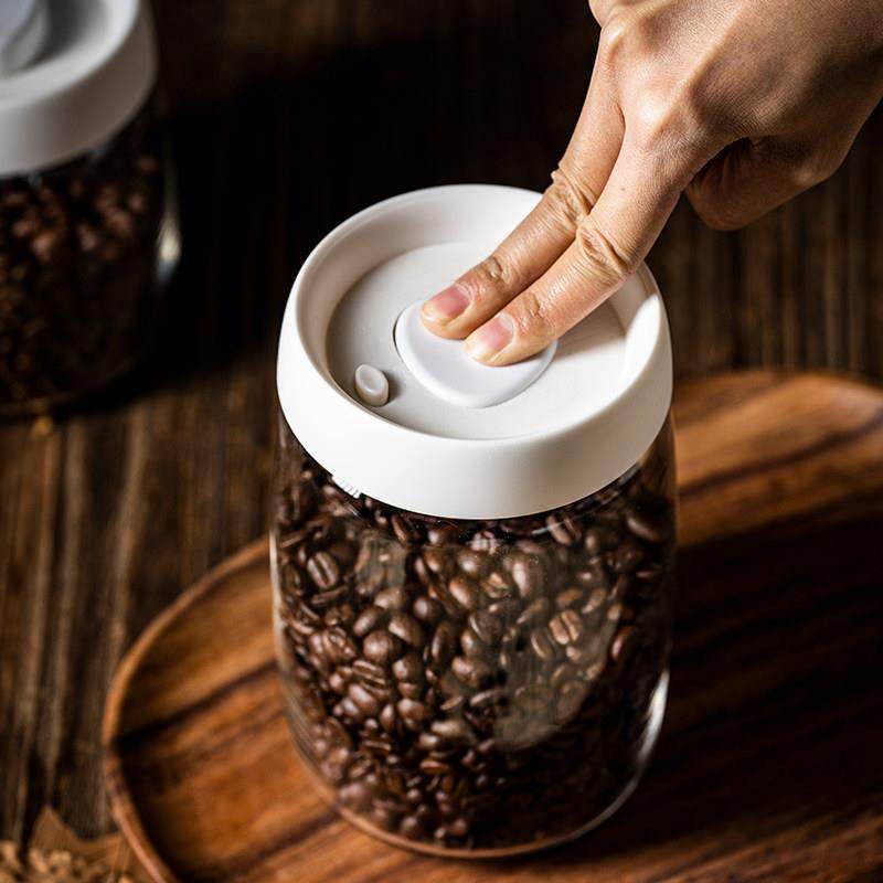 真空密封罐咖啡豆存储罐保存容器罐子保鲜储存按压式抽真空收纳罐