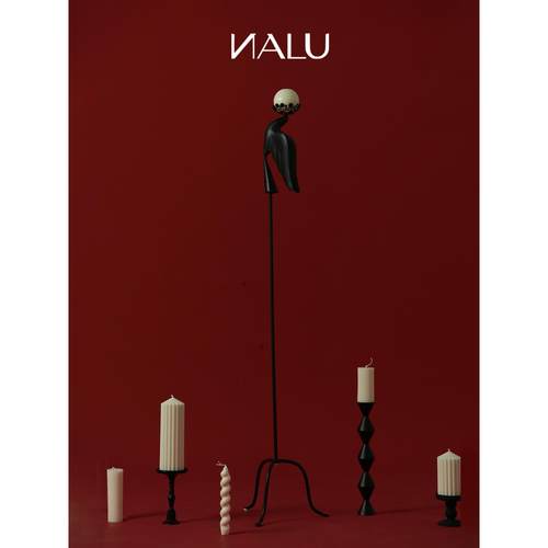 NALU那路飞鸟落地烛台铁艺氛围感家居摆件装饰品高级感侘寂风