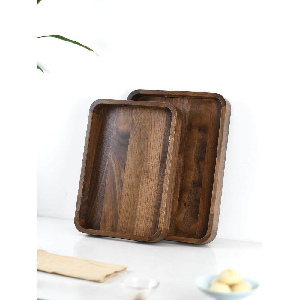 北美黑胡桃纯实木托盘 茶具茶盘 家用办公餐用零食咖啡点心收纳盘