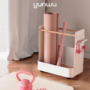 云物生活瑜珈垫收纳层架小推车可移动金属多功能运动健身器材收纳