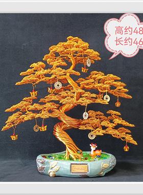 手工制作招财树客厅办公室店铺开业装饰礼品摇钱树招财摆件盆景