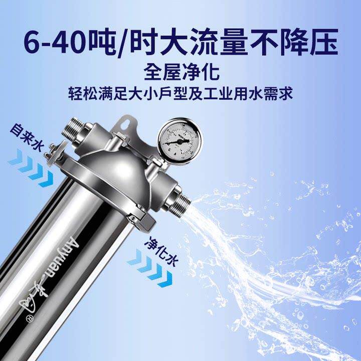 安园不锈钢家用前置过滤器工业商用大流量农村井水自来水泥沙过滤