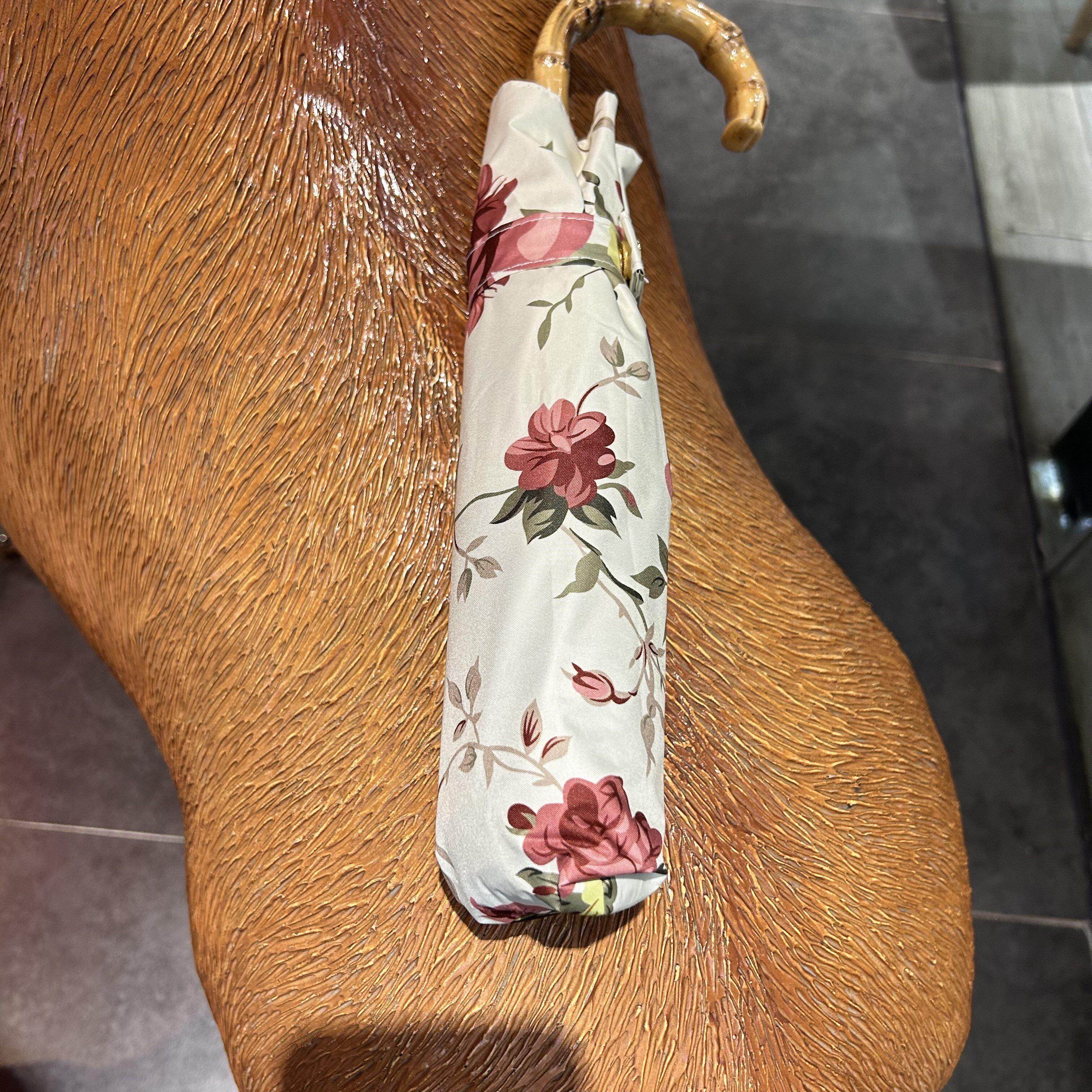 三折彩胶遮阳伞防晒防紫外线竹手柄复古晴雨折叠太阳伞女小巧便携