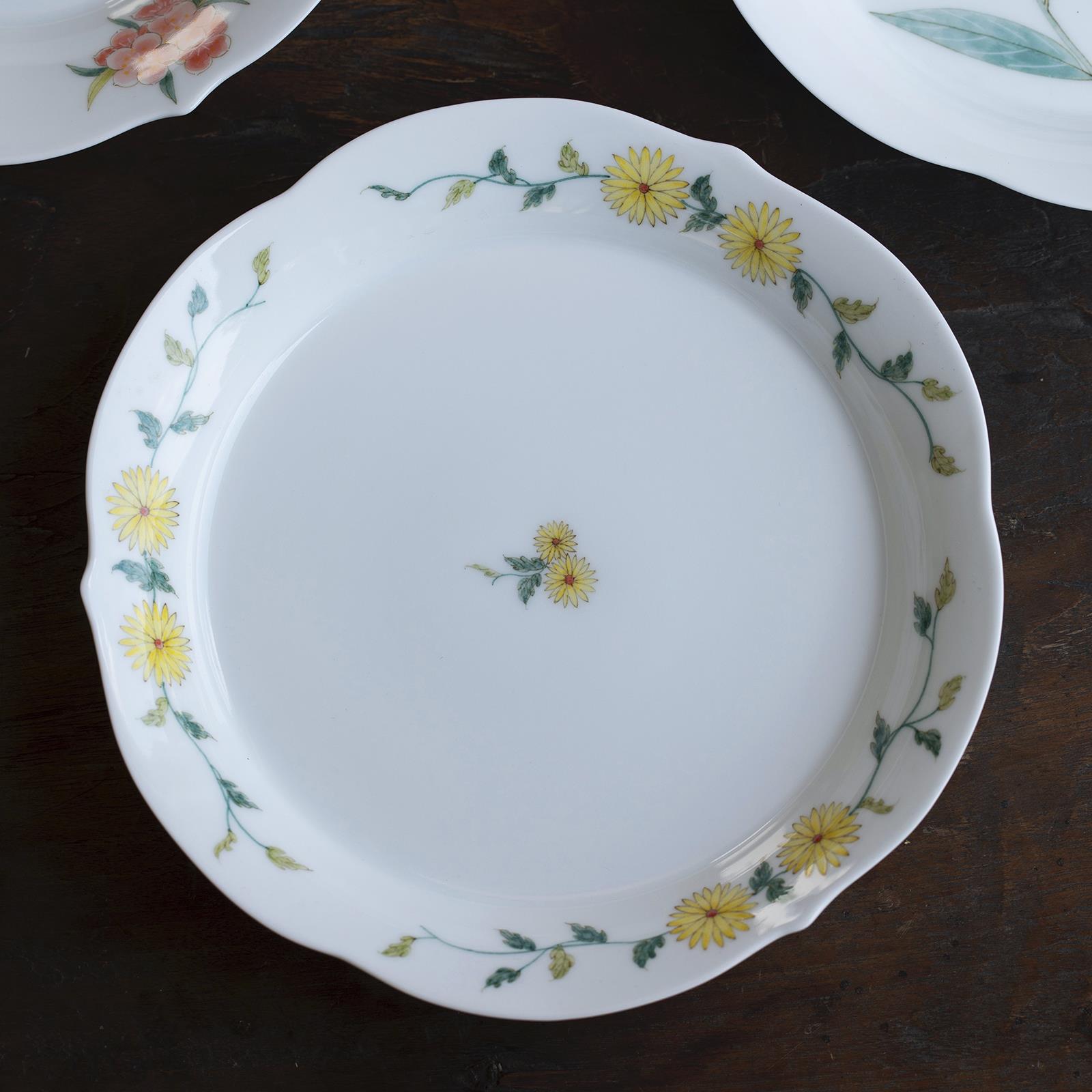 曼叙景德镇釉下彩盘子高温陶瓷餐盘手绘绣球盘子盘子家用花边餐具