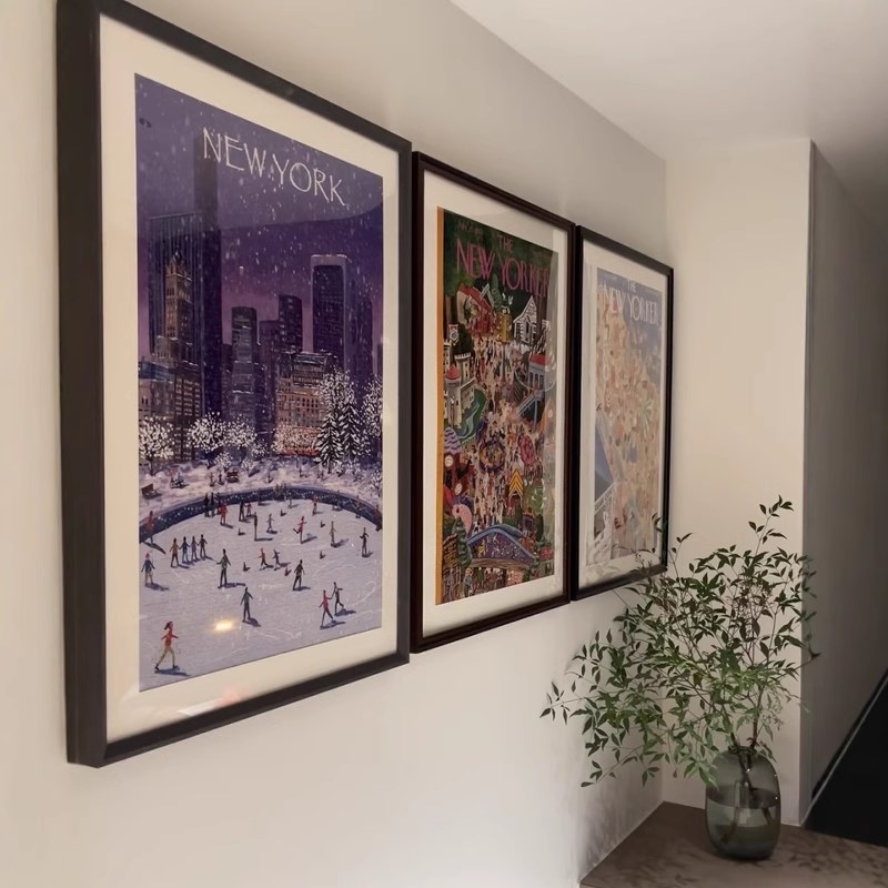 实木拼图框50x70框架1000片500片卡纸留白装裱挂墙可定制