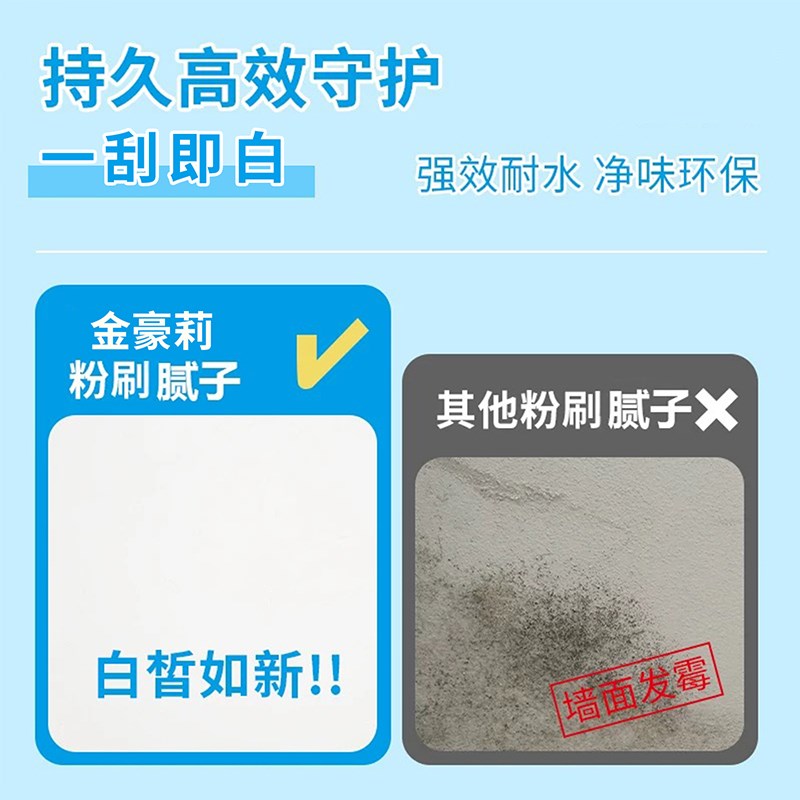 内墙腻子粉室内翻新修补白色耐水腻子膏墙面修补大白石膏粉乳胶漆