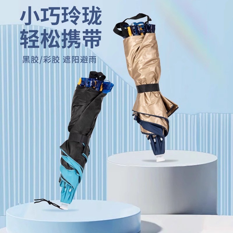 升级伞帽头戴式雨伞便携式新型钓鱼伞可折叠双层头顶伞钓鱼遮阳伞