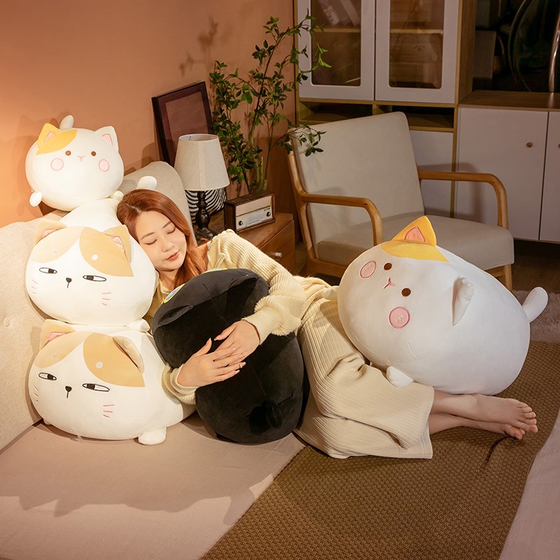 可爱胖猫咪公仔网红趴趴小喵玩偶睡觉抱枕毛绒玩具床上布娃娃女生