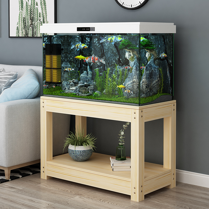 实木鱼缸架子鱼缸底柜鱼缸柜子松木底座乌龟缸架子客厅水族箱定做