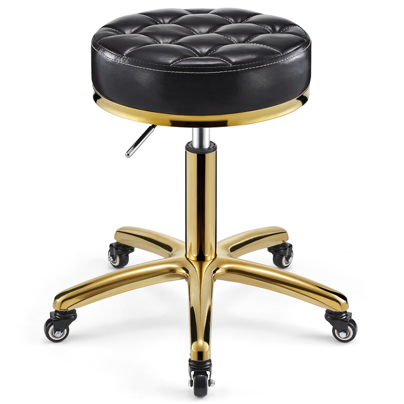 美容凳理发店椅子旋转升降圆凳子美发店大工凳滑轮不锈钢剪发凳子