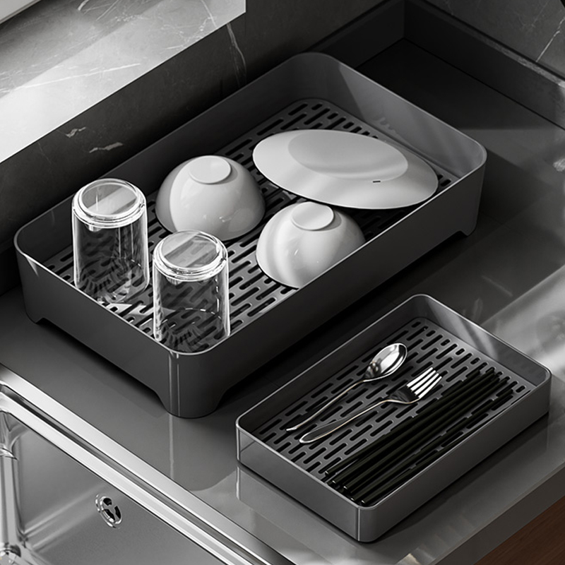 桌面茶具托盘放水杯架子家用玻璃杯茶杯子沥水储物收纳置物架神器