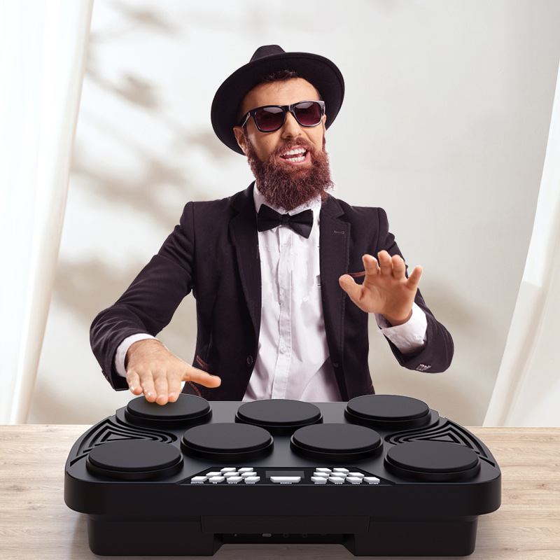 电子鼓架子鼓爵士鼓便携式打击板成人儿童初学者家用手卷电鼓