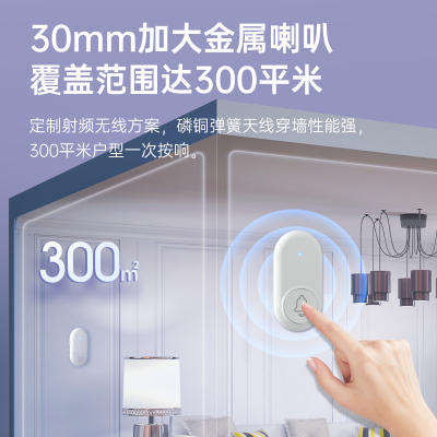 森驰无线电门铃一拖二拖一家用门铃远距离电子智能遥控门铃呼叫器