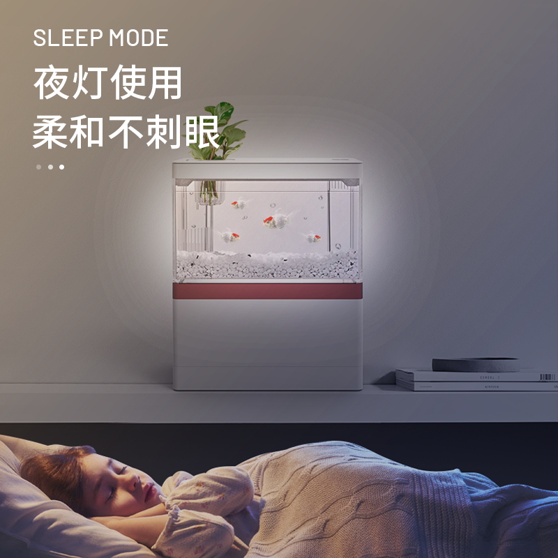 小鱼缸小型桌面创意造景套餐生态缸微景观免换水斗鱼缸迷你水族箱